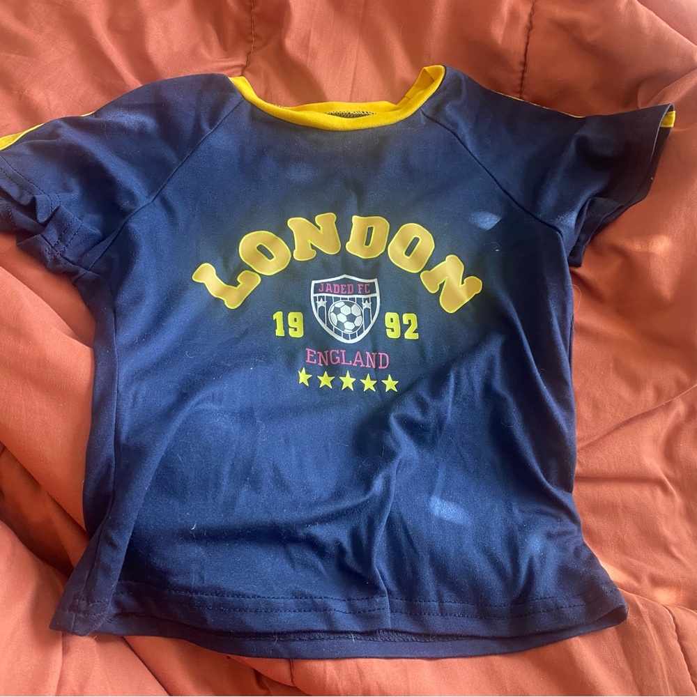 Jaded London Blue and Yellow Short Sleeve Tee